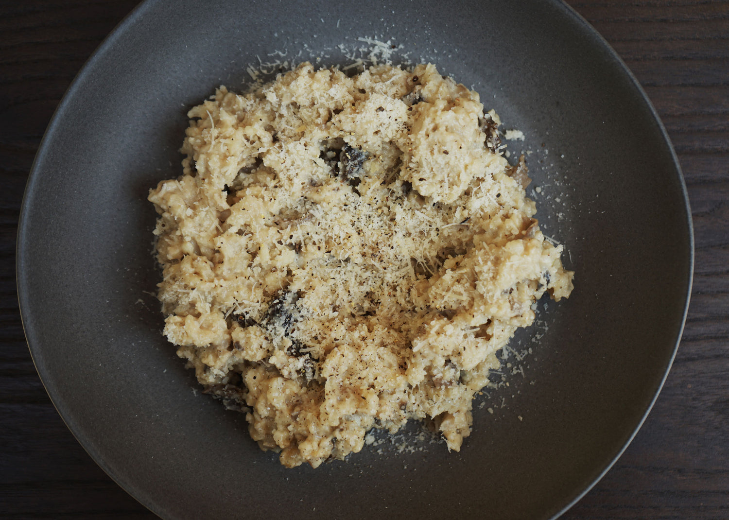 Parmesan Mushroom Risotto plated