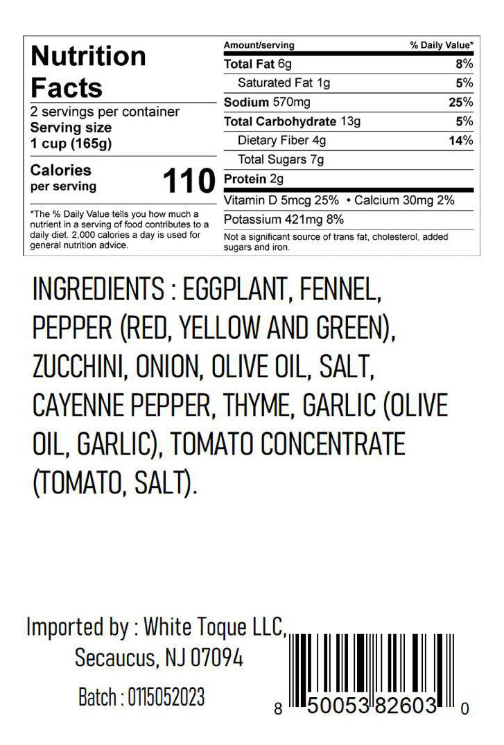 Provencal Ratatouille Nutrition